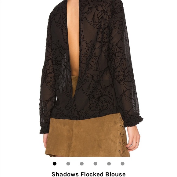 Mink pink sheer high neck blouse with open back - Picture 3 of 5